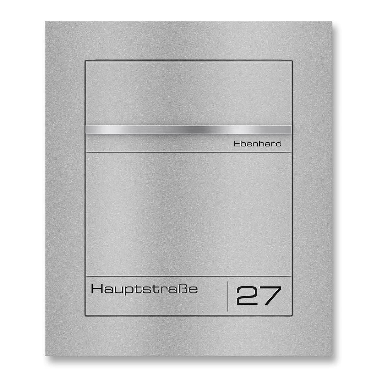 Metzler Briefkasten Unterputz | personalisiert mit Gravur | Edelstahl-Namensschild | Hugo 2