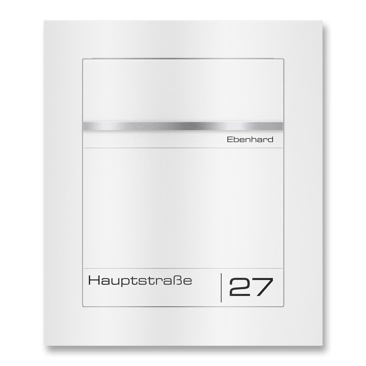 Metzler Briefkasten Unterputz | personalisiert mit Gravur | Edelstahl-Namensschild | Hugo 2