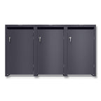 Metzler Mülltonnenbox | 3er | 240l | aus Stahl | rostfrei & massiv | Türgriff mit Schloss