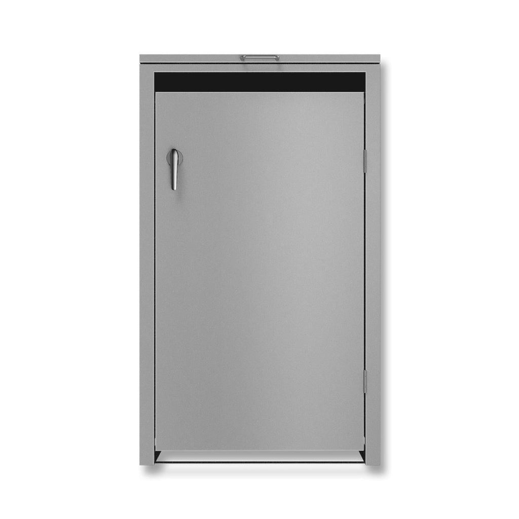 Metzler Mülltonnenbox | 1er | 240l | aus Stahl | rostfrei & massiv | Türgriff mit Schloss