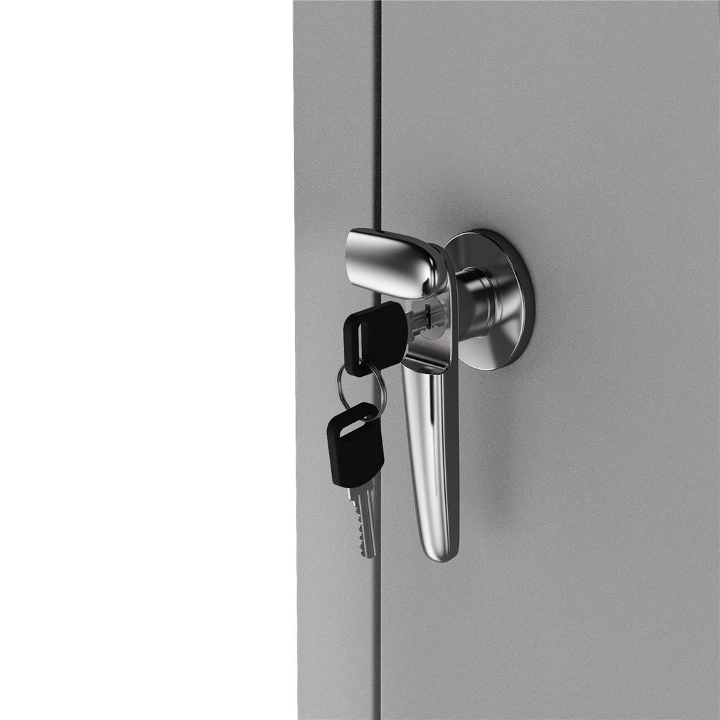 Metzler Mülltonnenbox | 1er | 240l | aus Stahl | rostfrei & massiv | Türgriff mit Schloss