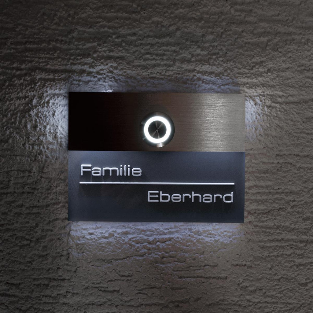 Moderne Türklingel aus Edelstahl mit LED-Beleuchtung