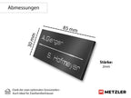 Metzler Namensschild Briefkastenschild aus Edelstahl | 8,5 x 3 cm