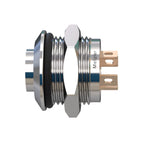 Metzler - Drucktaster 12mm - LED Ringbeleuchtung Rot - IP67 IK10 - Edelstahl - Hervorstehend - Lötkontakte