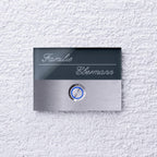 Design Türklingel aus Edelstahl mit LED RAL7001