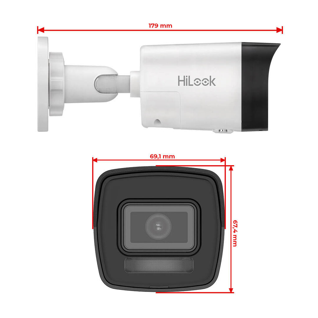 HiLook by HIKVISION 4K Überwachungskamera-Set | 4* 4K Bullet Kamera | Smart Hybrid Light | NVR 8-CH | 2 TB HDD | Smartphone App
