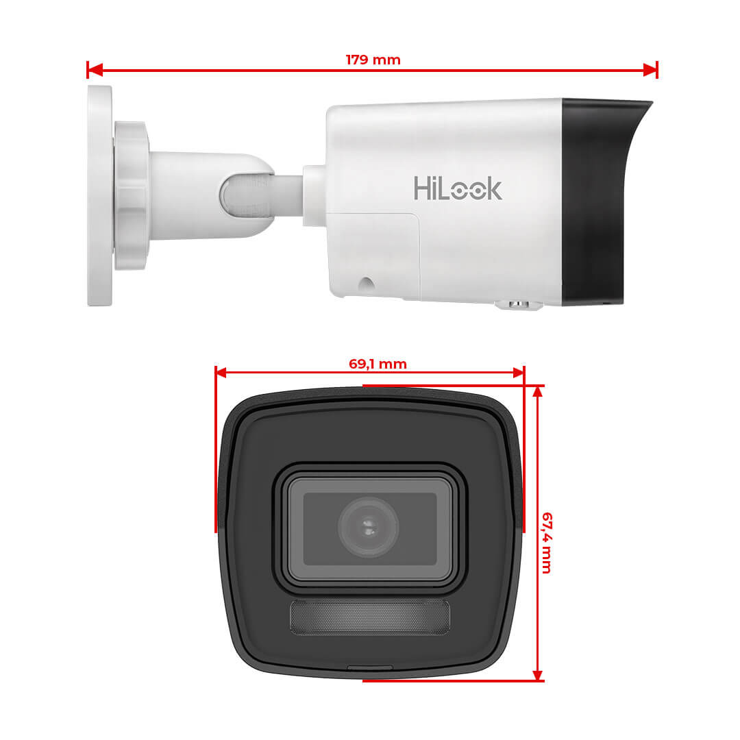HiLook by HIKVISION 4K Überwachungskamera-Set | 4* 4K Bullet Kamera | Smart Hybrid Light | NVR 8-CH | 2 TB HDD | Smartphone App