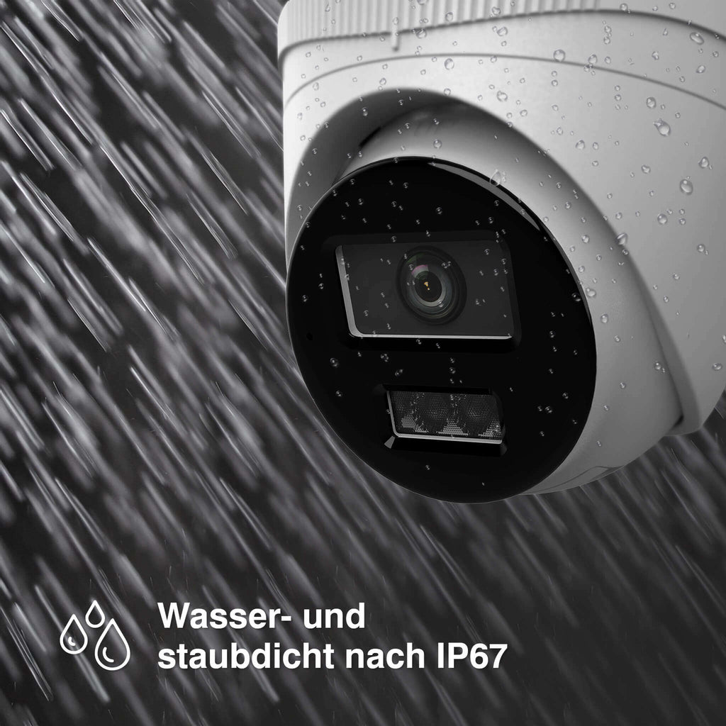 HiLook by HIKVISION 4K Überwachungskamera-Set | 4* 4K Turret Kamera | Smart Hybrid Light | NVR 8-CH | 2 TB HDD | Smartphone App
