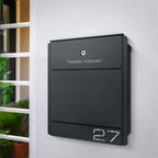 Metzler Briefkasten Anthrazit Gravur optional mit Zeitungsfach | Modell01