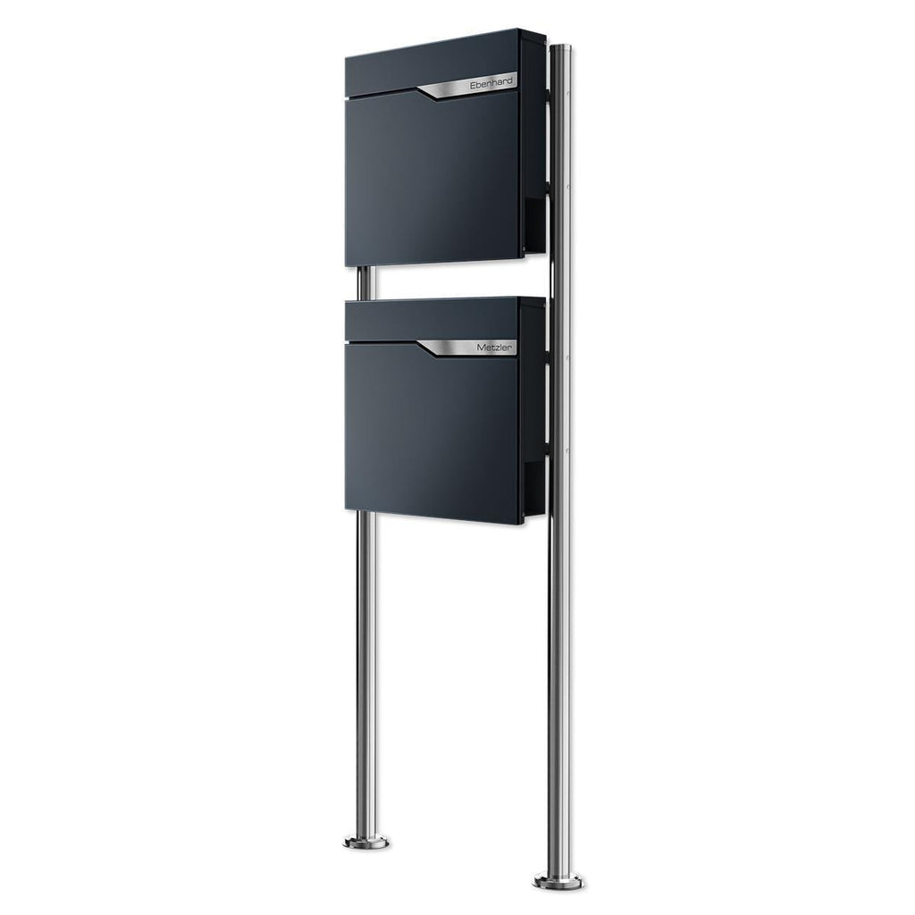 Metzler Standbriefkasten | 2er vertikal | personalisiert mit Gravur