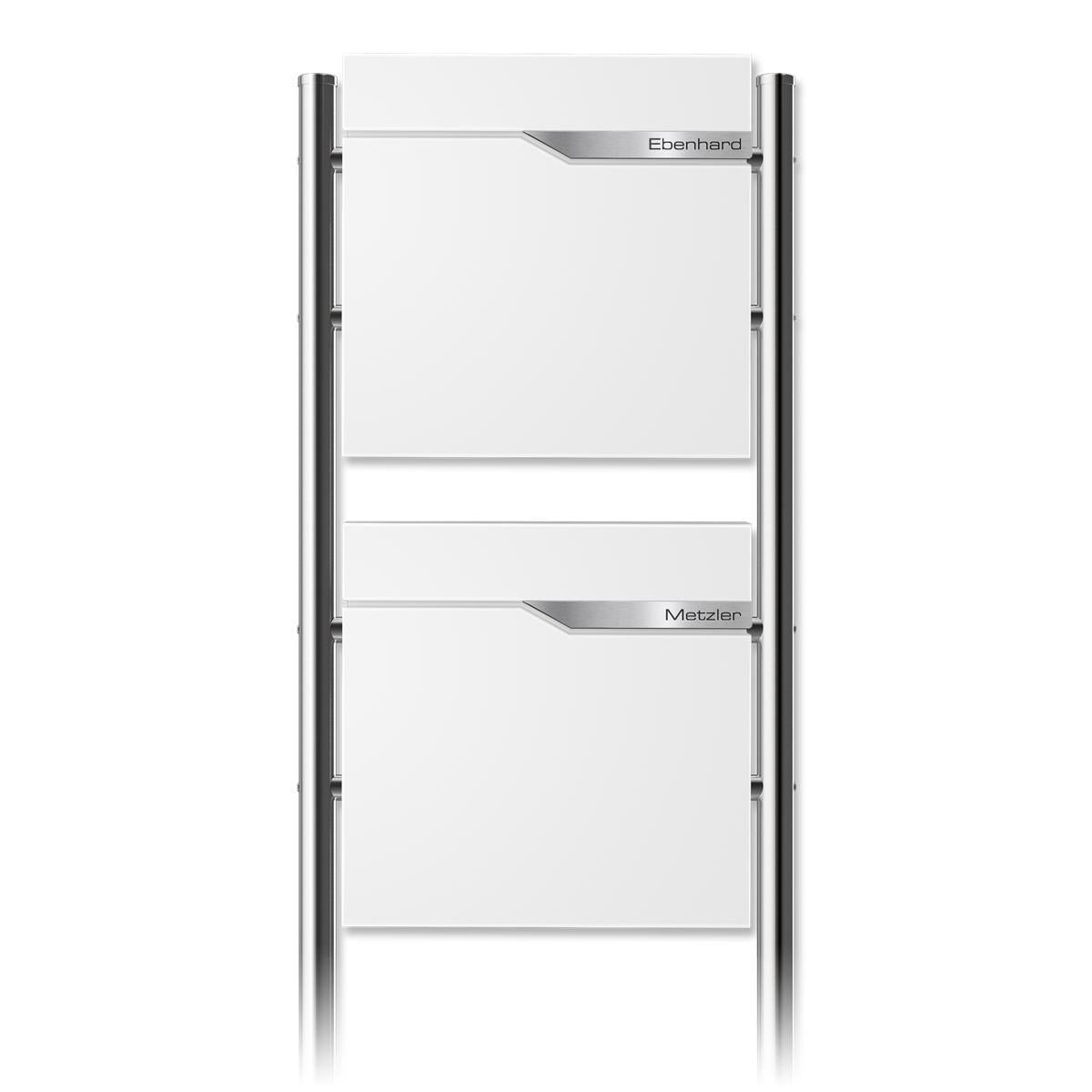 Metzler Standbriefkasten | 2er vertikal | personalisiert mit Gravur