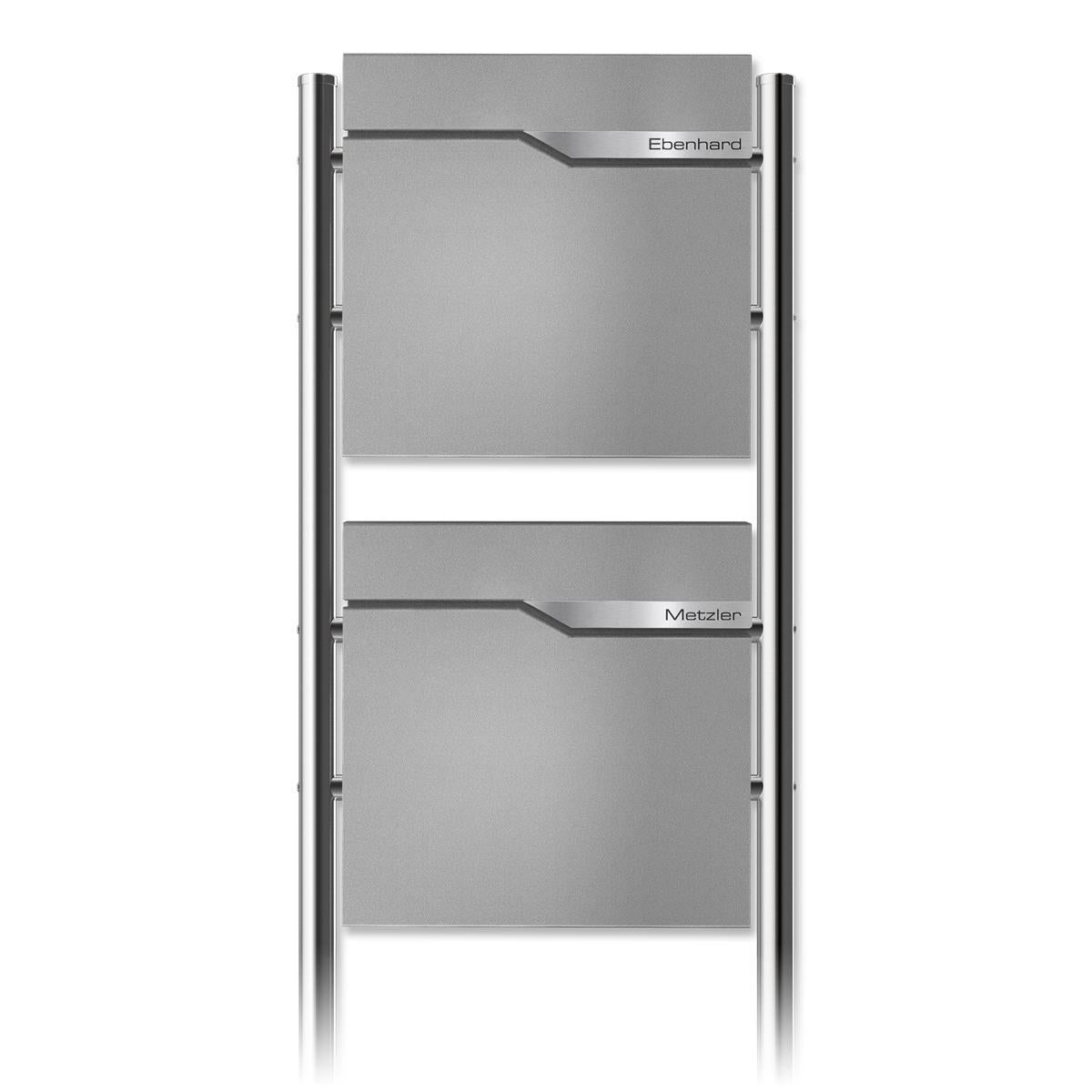Metzler Standbriefkasten | 2er vertikal | personalisiert mit Gravur