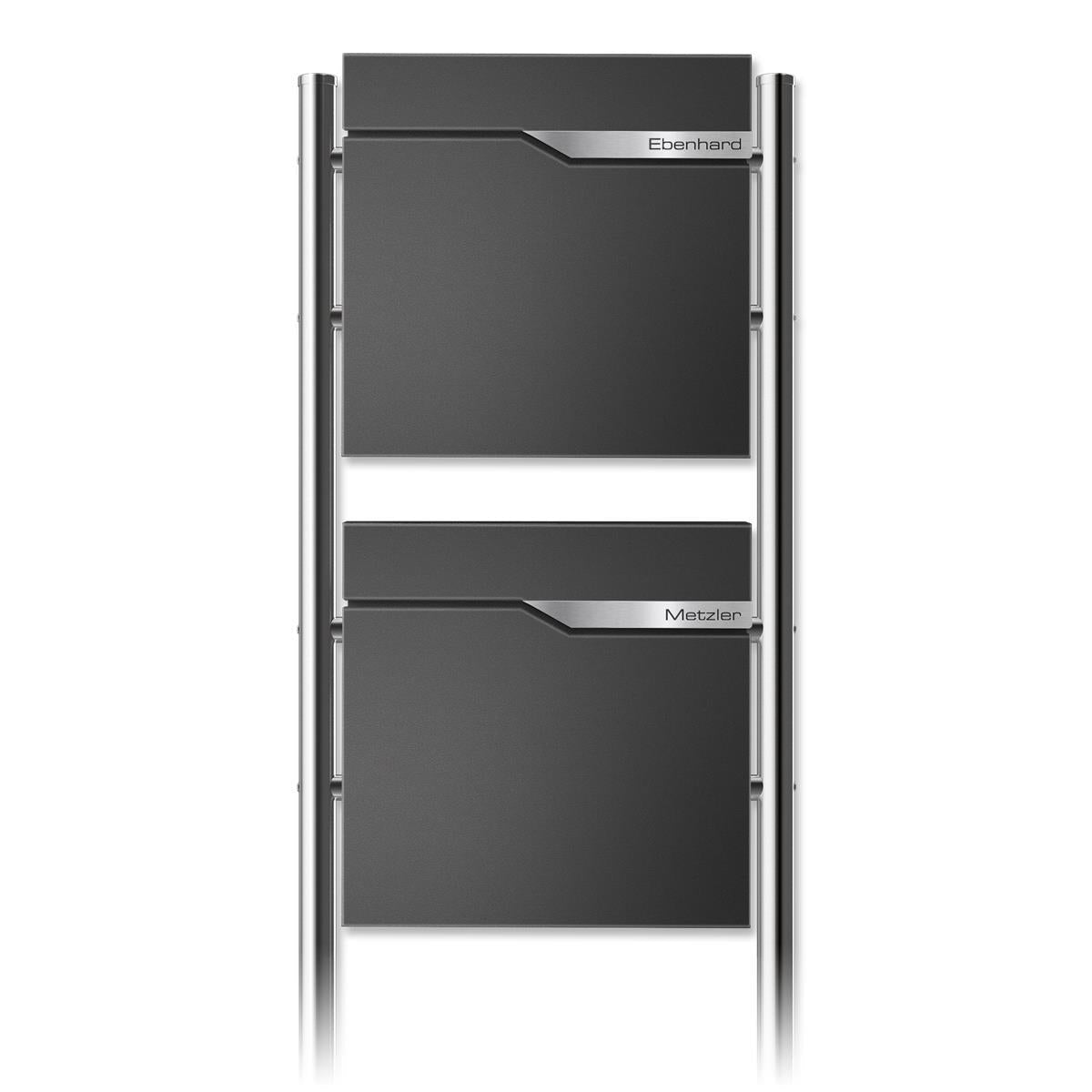 Metzler Standbriefkasten | 2er vertikal | personalisiert mit Gravur