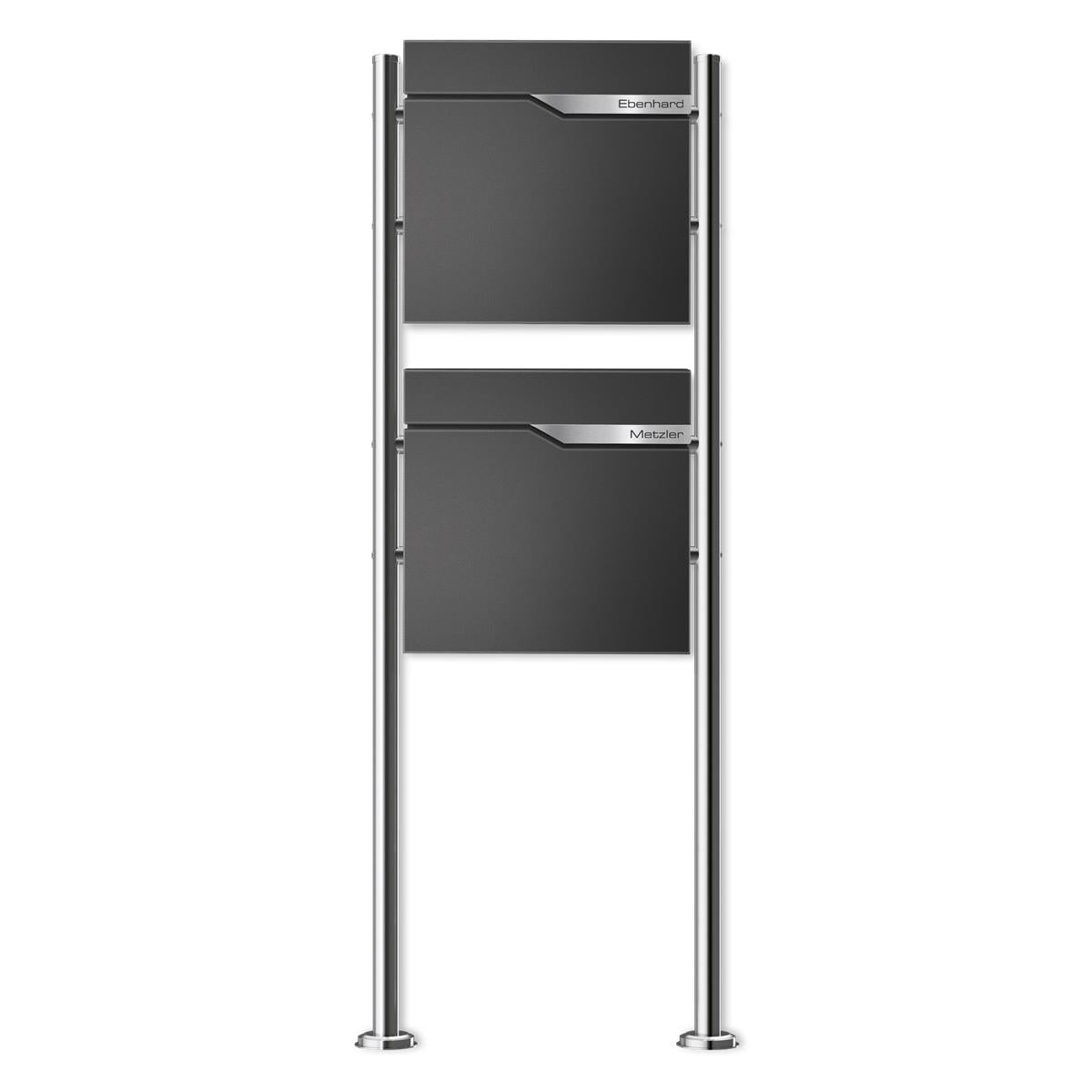 Metzler Standbriefkasten | 2er vertikal | personalisiert mit Gravur