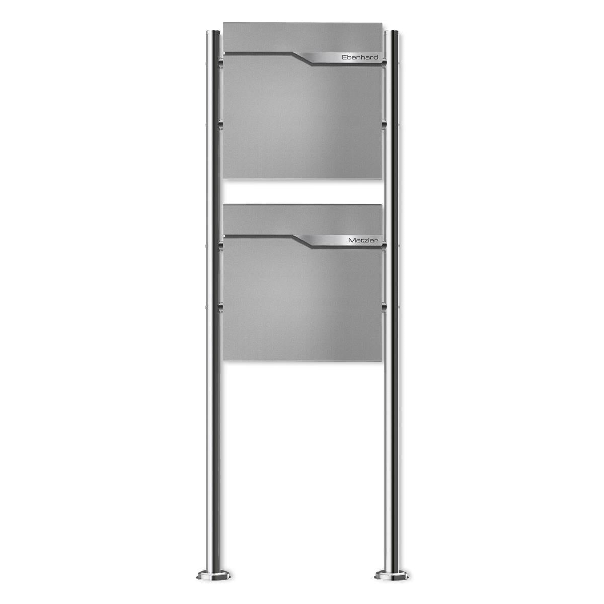 Metzler Standbriefkasten | 2er vertikal | personalisiert mit Gravur