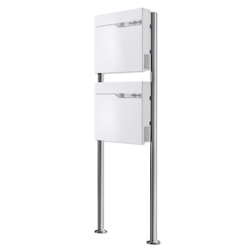 Metzler Standbriefkasten | 2er vertikal | personalisiert mit Gravur