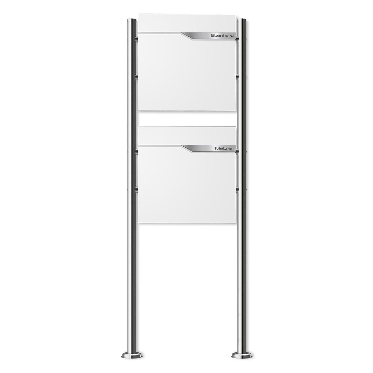 Metzler Standbriefkasten | 2er vertikal | personalisiert mit Gravur