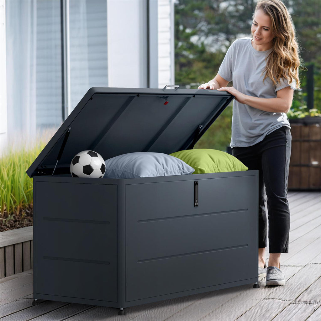 Metzler Gartenbox | Aufbewahrungsbox für den Außenbereich | Pulverbeschichtet in RAL 7016 Anthrazit
