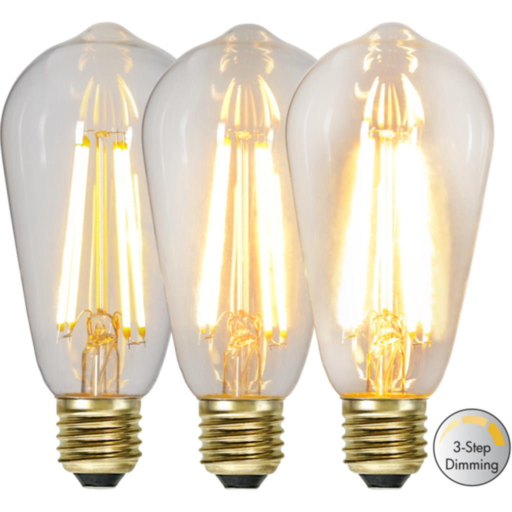 LED Leuchtmittel | 3-Stufige Dimmung | E27 ST64