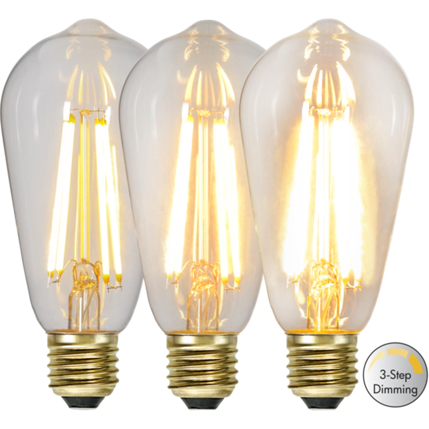 LED Leuchtmittel | 3-Stufige Dimmung | E27 ST64
