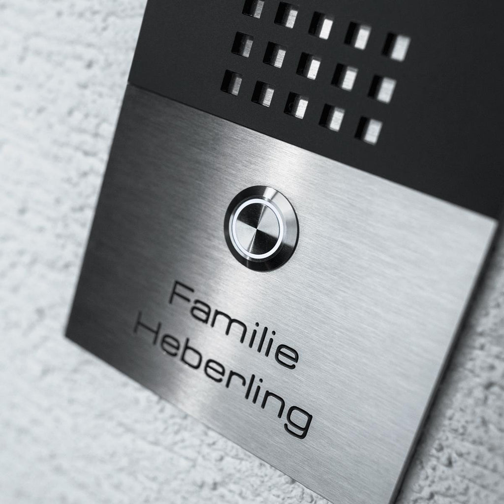 Moderne Edelstahl LED Türklingel und Hausnummer