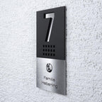 Moderne Edelstahl LED Türklingel und Hausnummer