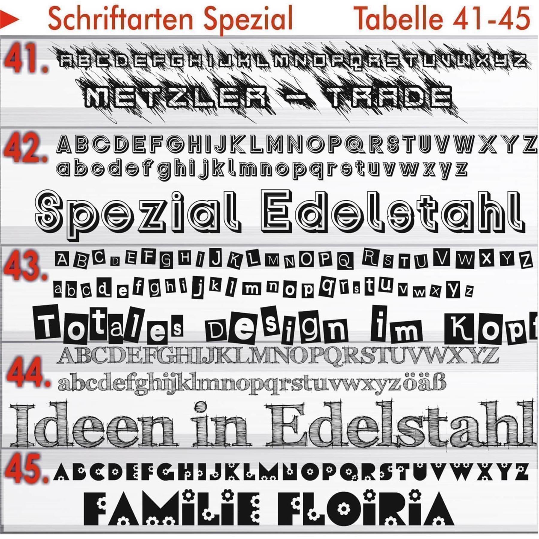Design Klingelschild - mit Hausnummer aus Edelstahl