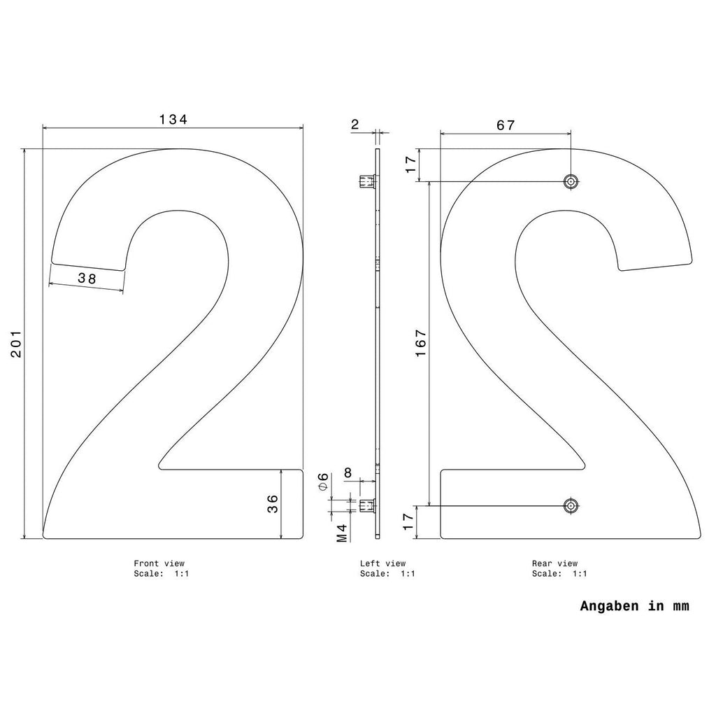 Metzler Hausnummer | Stahl | Arial | Höhe 20 cm
