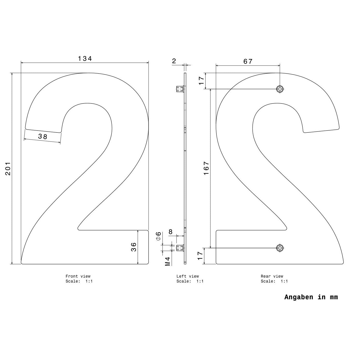 Metzler Hausnummer | Stahl | Arial | Höhe 20 cm