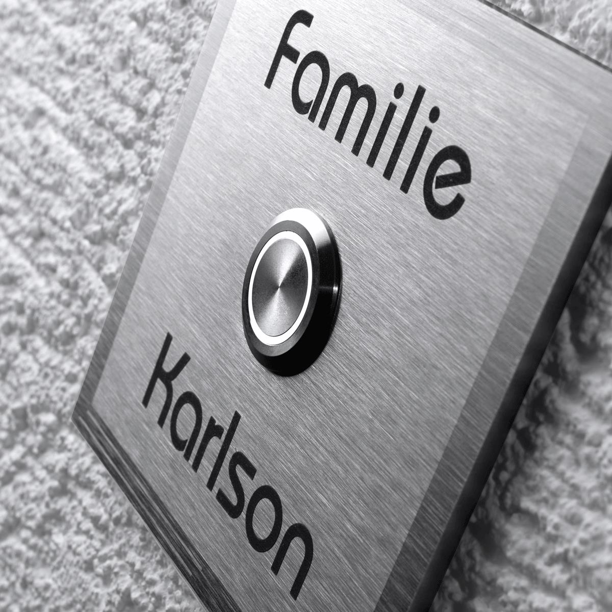 Massive Edelstahl Türklingel mit LED Karlson