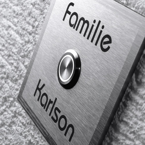 Massive Edelstahl Türklingel mit LED Karlson