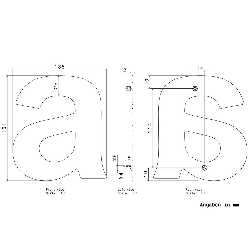 Metzler Hausnummer | Stahl | Arial | Höhe 20 cm