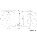 Metzler Hausnummer | Stahl | Arial | Höhe 20 cm