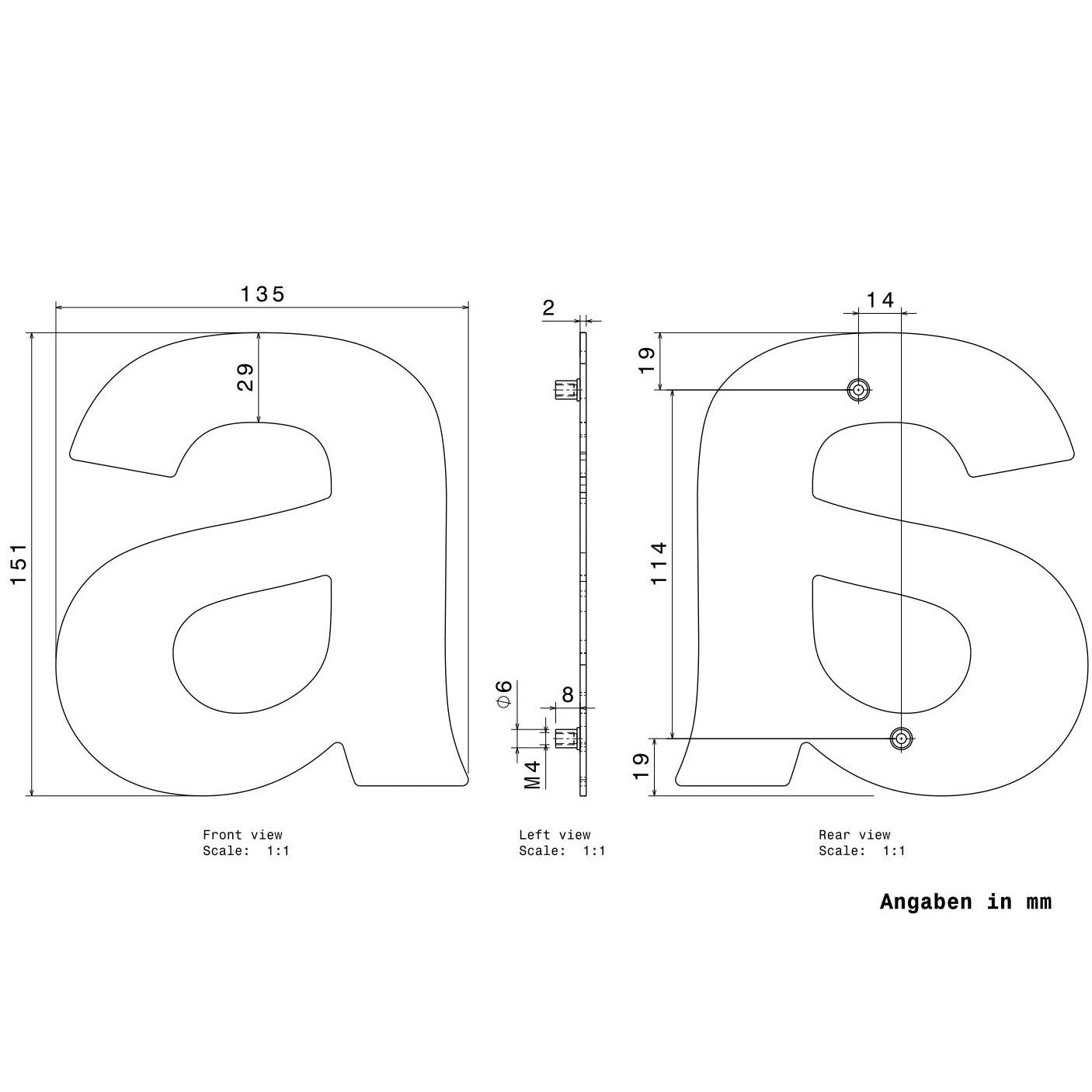 Metzler Hausnummer | Stahl | Arial | Höhe 20 cm