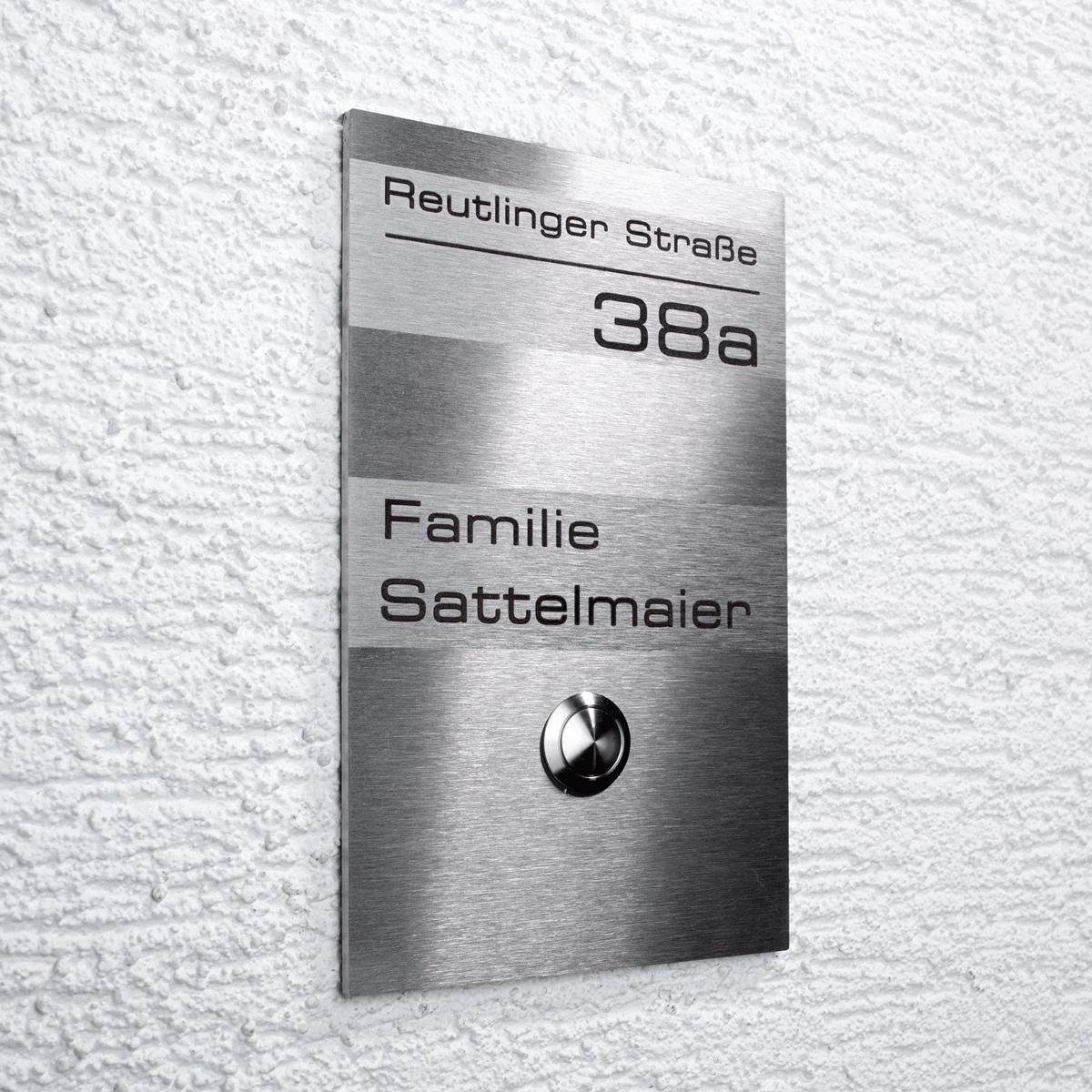 LED Türklingel - Klingelplatte mit Gravur