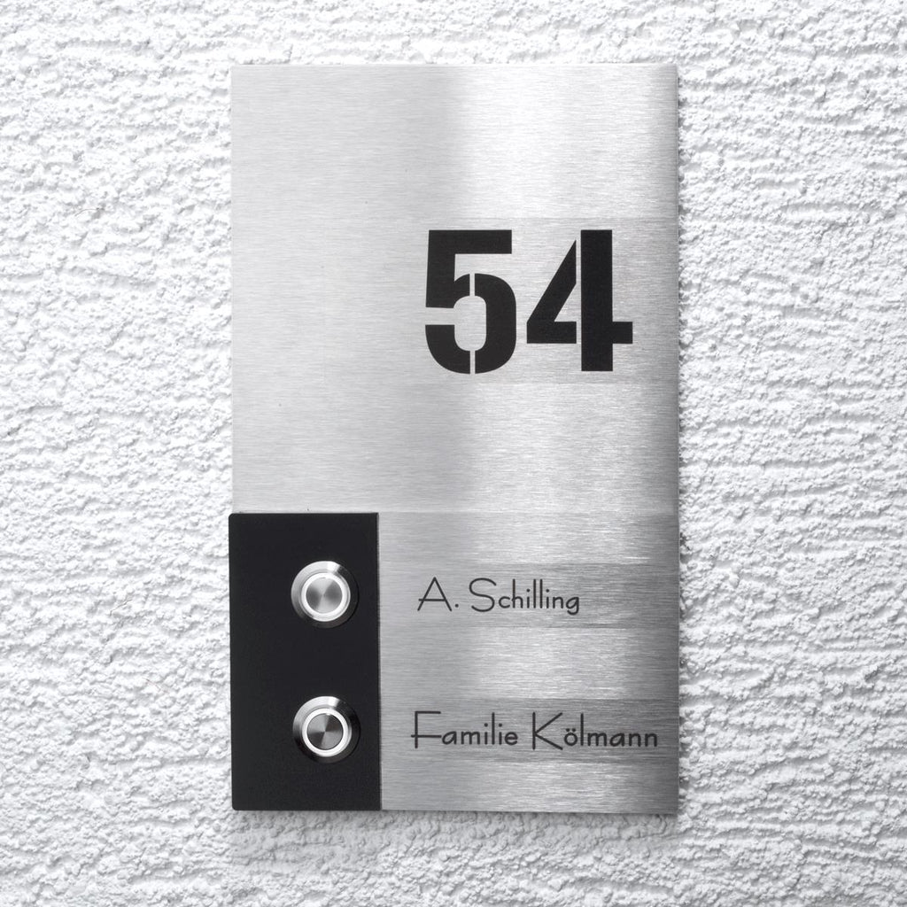 Design Doppel Klingel aus Edelstahl