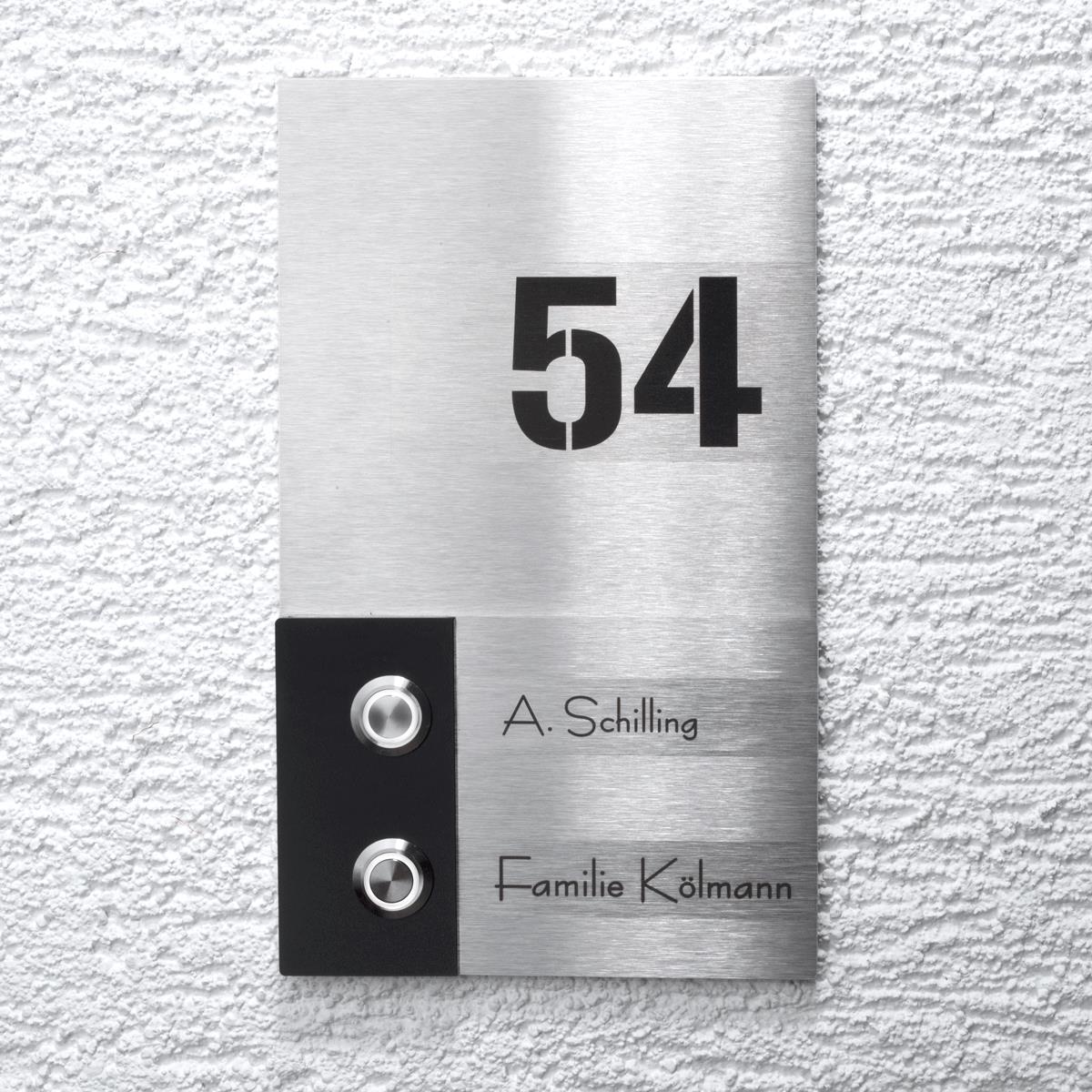 Design Doppel Klingel aus Edelstahl