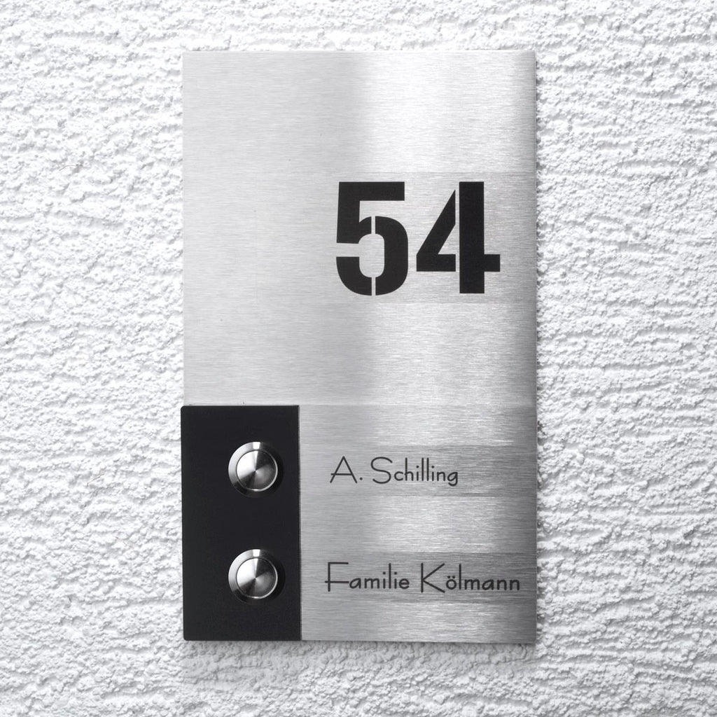 Design Doppel Klingel aus Edelstahl