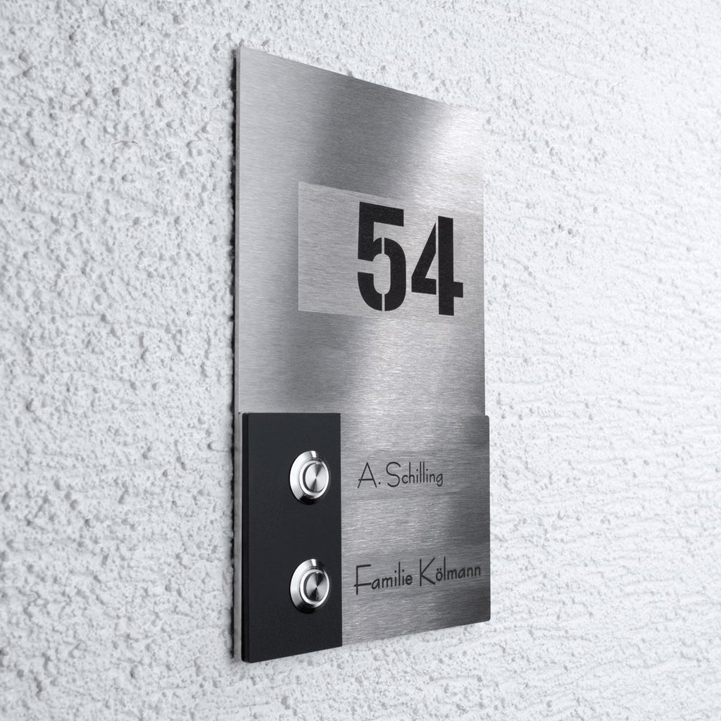 Design Doppel Klingel aus Edelstahl