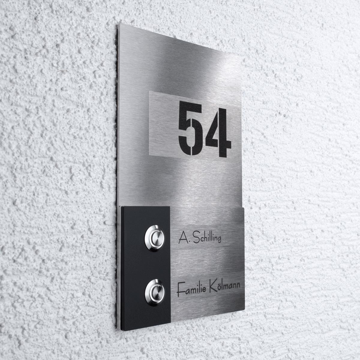 Design Doppel Klingel aus Edelstahl