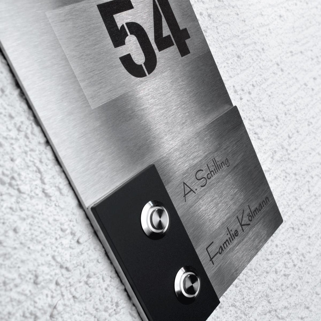 Design Doppel Klingel aus Edelstahl