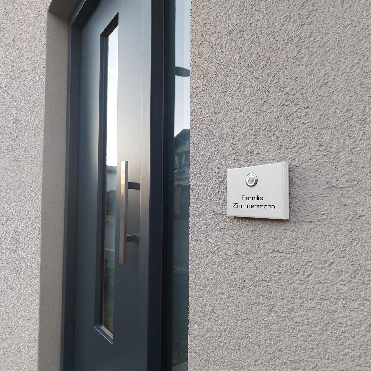 Metzler Funkklingel kabellos Edelstahl V2A | Aufputz Türklingel IP67 | 150m Reichweite | Vitus