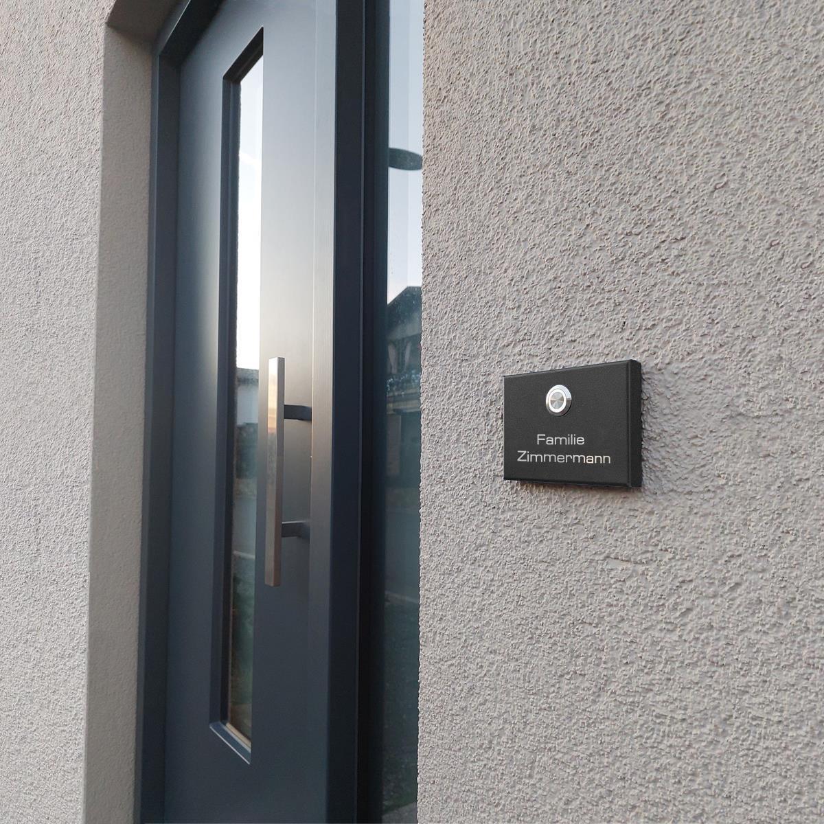 Metzler Funkklingel kabellos Edelstahl V2A | Aufputz Türklingel IP67 | 150m Reichweite | Vitus
