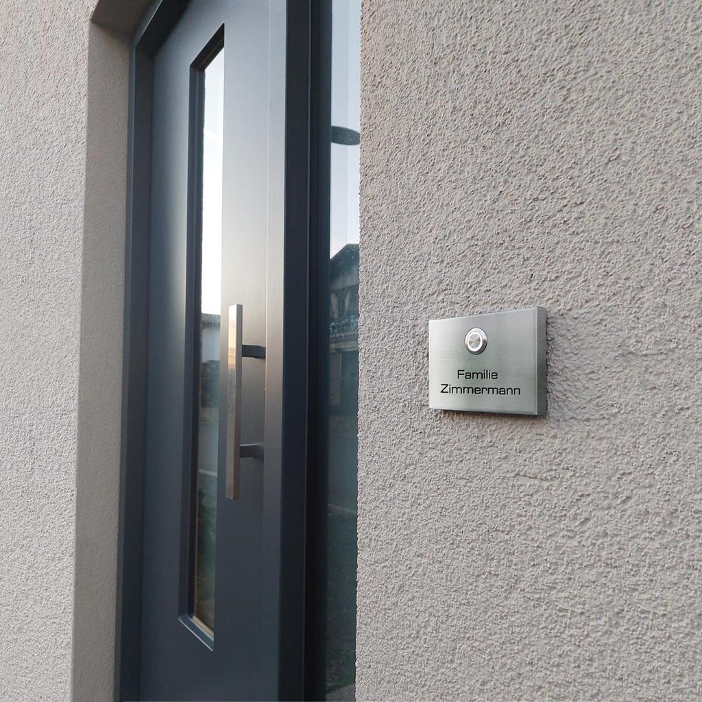 Metzler Funkklingel kabellos Edelstahl V2A | Aufputz Türklingel IP67 | 150m Reichweite | Vitus
