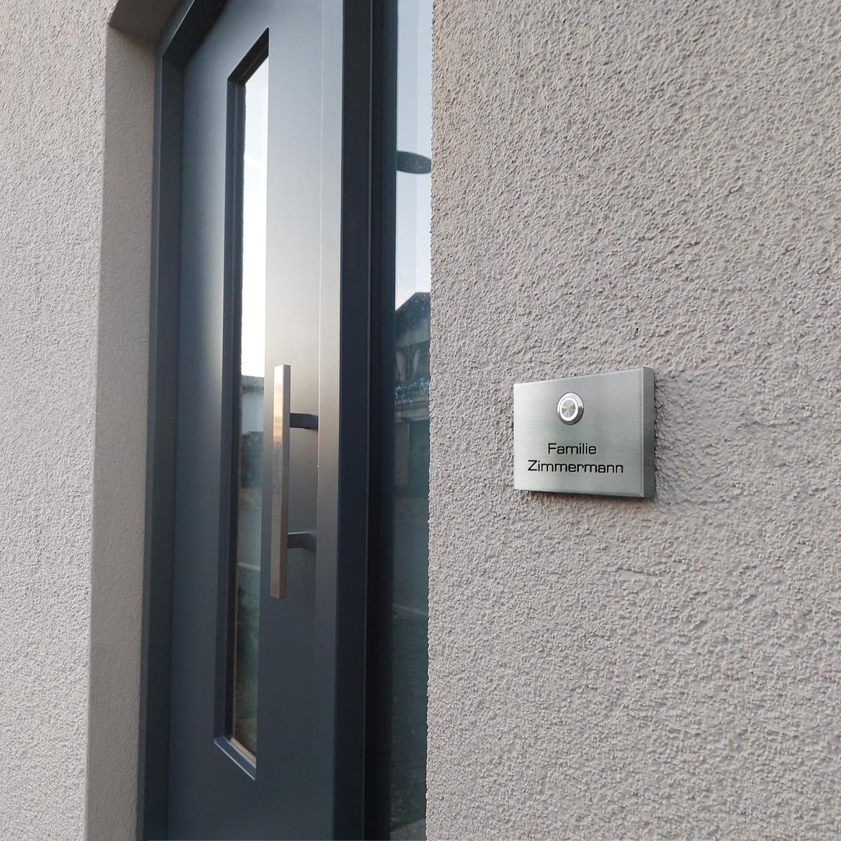 Metzler Funkklingel kabellos Edelstahl V2A | Aufputz Türklingel IP67 | 150m Reichweite | Vitus