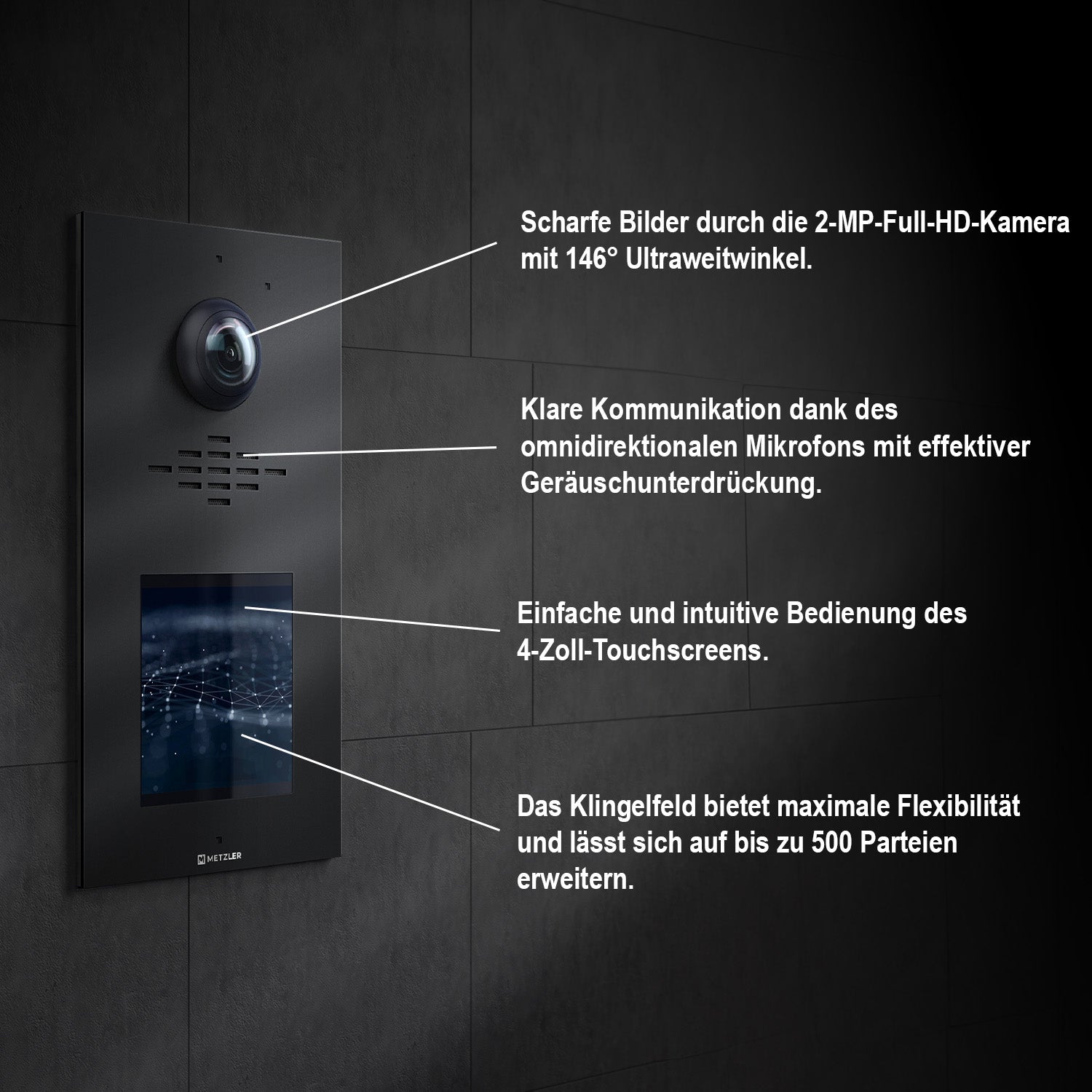 Metzler VDM10 2.0 modulare Video-Türsprechanlage |  Ein- und Mehrfamilien | Horizon
