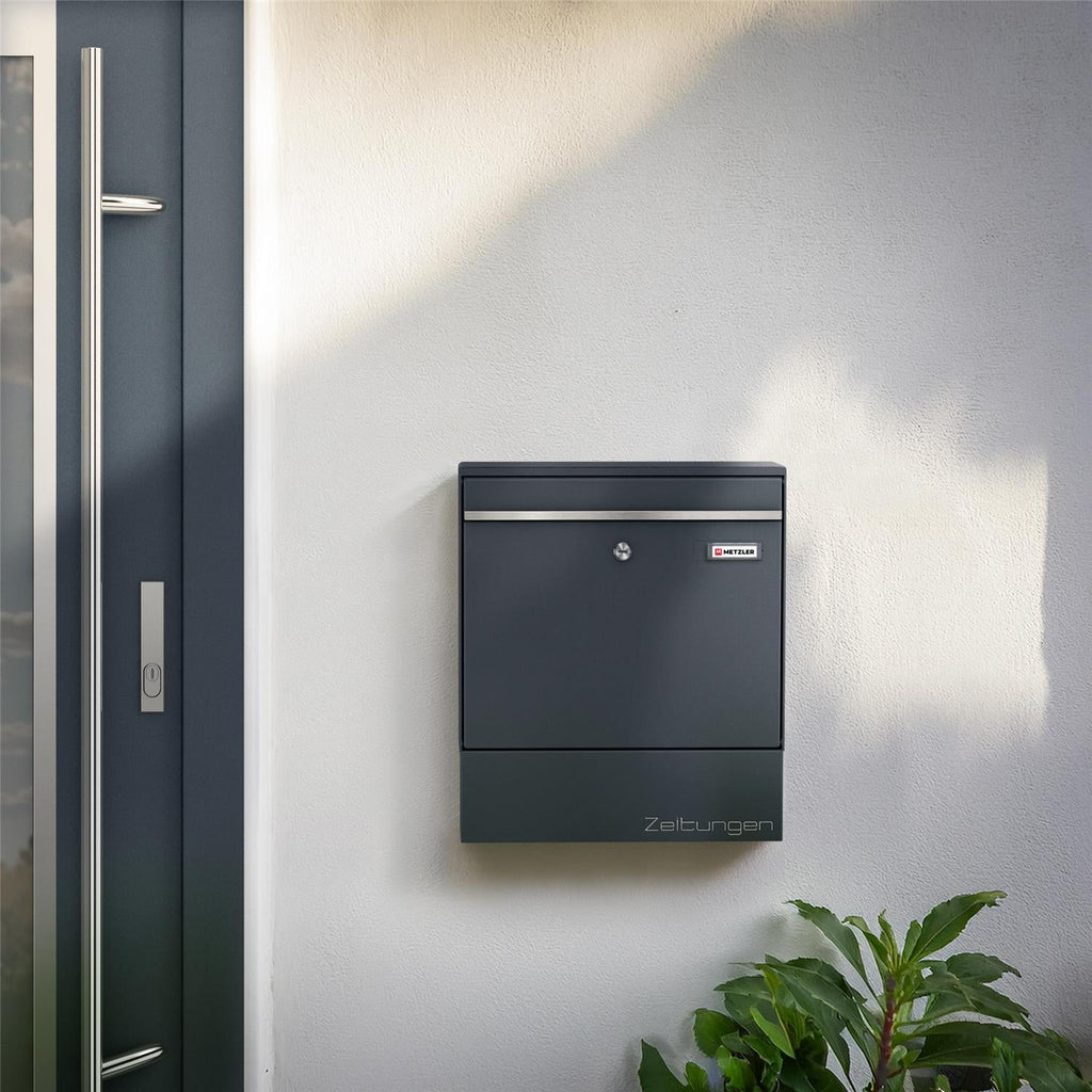 Metzler Briefkasten mit Zeitungsfach | RAL7016 Anthrazitgrau | BK212-RE-ZF
