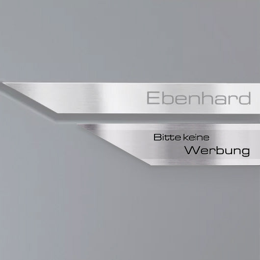 Metzler Briefkastenschild "Bitte keine Werbung" Edelstahl V2A gebürstet