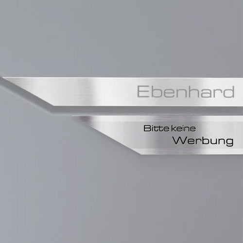Metzler Briefkastenschild "Bitte keine Werbung" Edelstahl V2A gebürstet