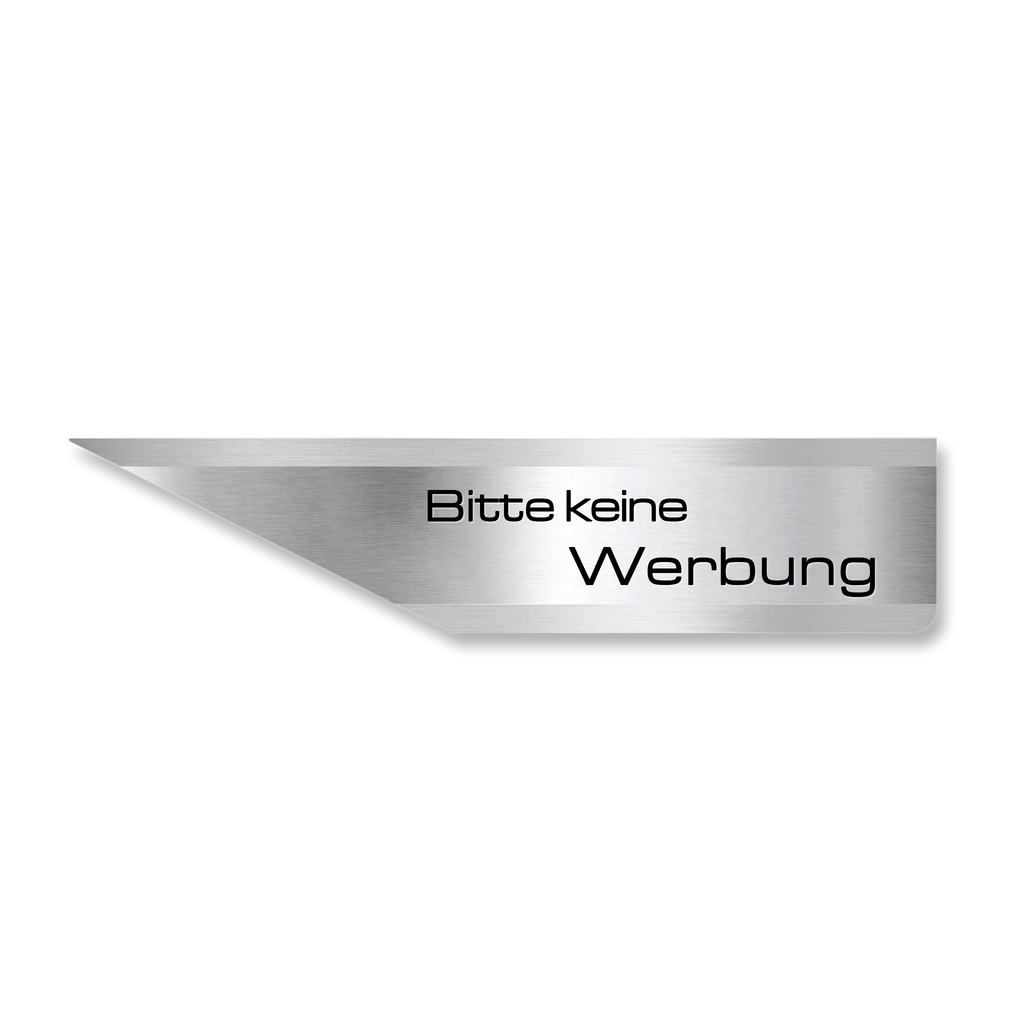 Metzler Briefkastenschild "Bitte keine Werbung" Edelstahl V2A gebürstet